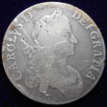 United Kingdom. Crown. Charles II. 1666 XVIII. Good.