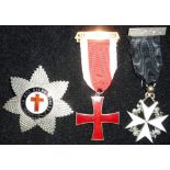 Masonic. Knights Templar breast badge, medal and collar sash.