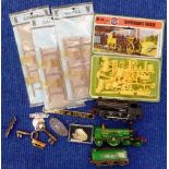 Small collection of railway lapel badges, plastic kits etc.