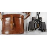 Set of 8 x 32 French made binoculars. Case marked A.A.P. Belonged to Colonel A.A. Phillips.