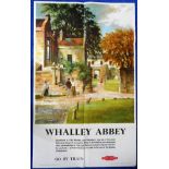 Railwayana. British Rail poster for Whalley Abbey. Scene by John Greene. Circa 1960's.
