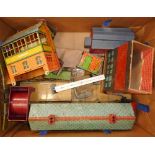 Hornby 0 gauge trackside buildings including platform, signal box,