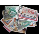 Banknotes. Collection of mainly Eastern European and Central American collectors notes, Mostly Unc.