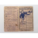 Rare Carlisle United vs Windermere,official football programme, 19th October 1907,