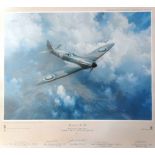 Two framed prints. Print of Spitfire. 'The first for The Few'. The first production spitfire.