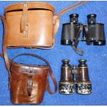 Pair of Carl Zeiss 6 x 30 Zeiss Service binoculars. Marked H/6400. In case marked J. Cripps 1918.