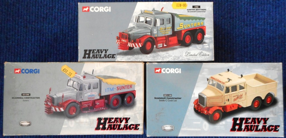 Corgi. Heavy Haulage. (3) CC11101 Scammel Constructor - Siddle C. Cook Ltd. Consett.