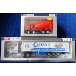 WSI. (2) Articulated lorry. 9435 Volvo - Lunar. 9943 Mercedes cement wagon - Stetter. Both boxed.