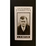 CHURCHMANS, Footballers (1914), No. 9 Butler (Sunderland), brown, slight damage to back, G