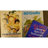 GOLF, programmes, inc. Bob Hope British Classic 1980 (draw sheets for first two rounds), Bing Crosby