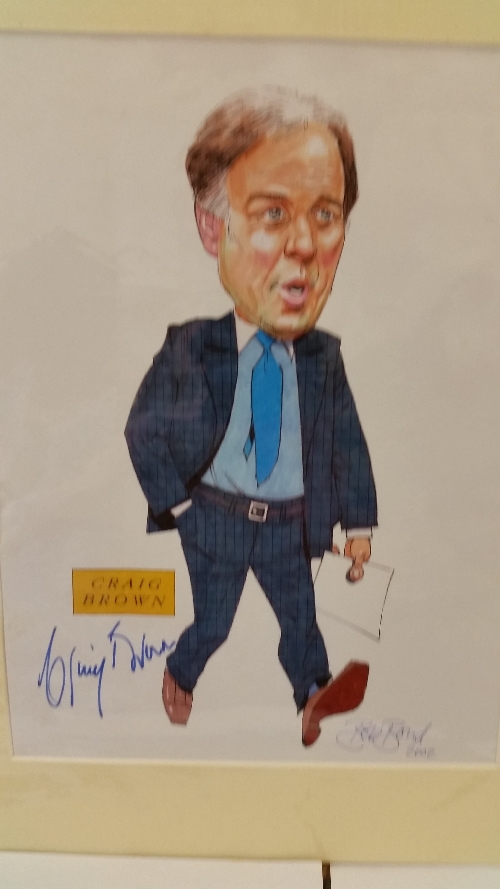 FOOTBALL, signed caricature print by Craig Brown, by Brown and the artist Bob Bond, 2002,