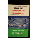 FOOTBALL, programme for 1956 FA Cup Final, Birmingham City v Manchester City, VG