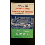 FOOTBALL, programme for 1960 FA Cup Final, Blackburn Rovers v Wolverhampton Wanderers, VG