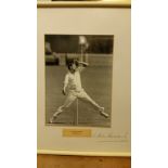 CRICKET, photo, signed to mount by Richie Benaud, 7 x 9.5, full-length bowling, personally