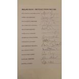 CRICKET, signed teamsheet by 1995 England, for Texaco Trophy matches, all 13 signatures inc.