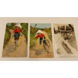 CYCLING, postcards, D.S. Horn, h/s on bike (signed ); Kinsella comedy, pub by Langsdorff (726), Free
