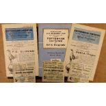 FOOTBALL, Tottenham Hotspur, home programmes & tickets for European Cup matches, v Dukla Prague