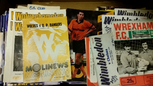 FOOTBALL, programmes, 1980s onwards, good mixture of clubs inc. Wolves, Wimbledon, Wrexham, Leeds,