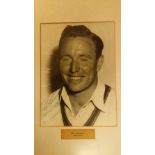 CRICKET, signed press photo by Ray Lindwall, member of 1948 Australia team, h/s, 7 x 9, personally