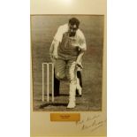CRICKET, photo, signed to mount by Alec Bedser, 7 x 9.5, full-length bowling, personally obtained by
