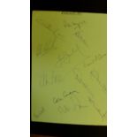 CRICKET, signed green card by 1971 England, 13 signatures, inc. Edrich, D'Oliveira, Boycott,