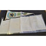 FOOTBALL, signed pieces etc. (laid down to white cards) by FC Santos players, inc. Carlos,