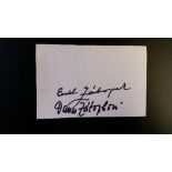 ATHLETICS, signed white card by both Dana & Emile Zatopek4.75 x 3, EX