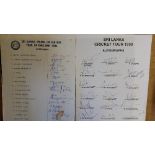 CRICKET, signed Sri Lanka teamsheets, 1998 (18 signatures) & 1986 Young Cricketers (17), stain to