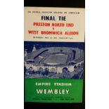 FOOTBALL, programme for 1954 FA Cup Final, Preston North End v West Bromwich Albion, VG