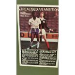 FOOTBALL, signed colour magazine photo by Laurie Cunningham, full-length in action for England,