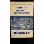 FOOTBALL, programme for 1953 FA Cup Final, Blackpool v Bolton Wanderers, score to cover, G