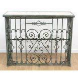 Wrought Iron Marble Top Console