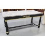 Black Empire Style Marble Top Bronze Mounted Table