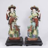 Pair Early 20th Centur Japanese Women Figures