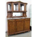 2-Part Marble Top Curio Cabinet Top Sideboard