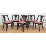 6 Regency Style Needlepoint Dining Room Chairs