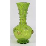 Venetian Gilt Marble Uranium Glass Vase