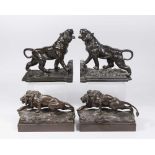 2 Pairs Bronze Bookends