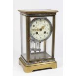 French Champleve Cloisonné Crystal Regulator Clock