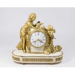 Henri Dasson Dore Bronze & Marble Clock