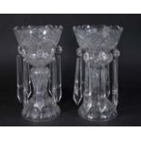 Pair Cut Crystal Lustres