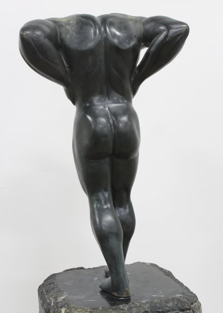 Bronze Atlas Figure Holding Ball - Image 6 of 7