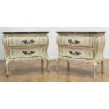 Pair Ribbon Front Bombe John Widdicomb Commodes