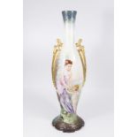 Limoges Handpainted Vase, Venus & Cupid