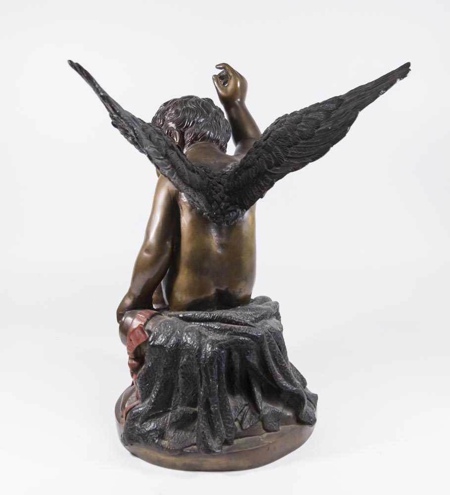 Contemporary Bronze Cupid Sculpture - Image 4 of 4