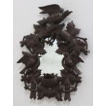 Black Forest Heavily Carved Mahogany Mirror