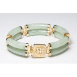 Gold & Jade Double Band Bracelet