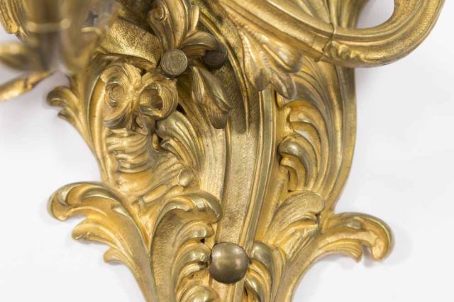:Dore Bronze French 19th Century 3-Arm Sconce - Image 2 of 4