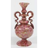 Venetian Aventurine & Pink Case Glass Vase