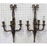 Pair 2-Arm Bronze Bowknot Sconces